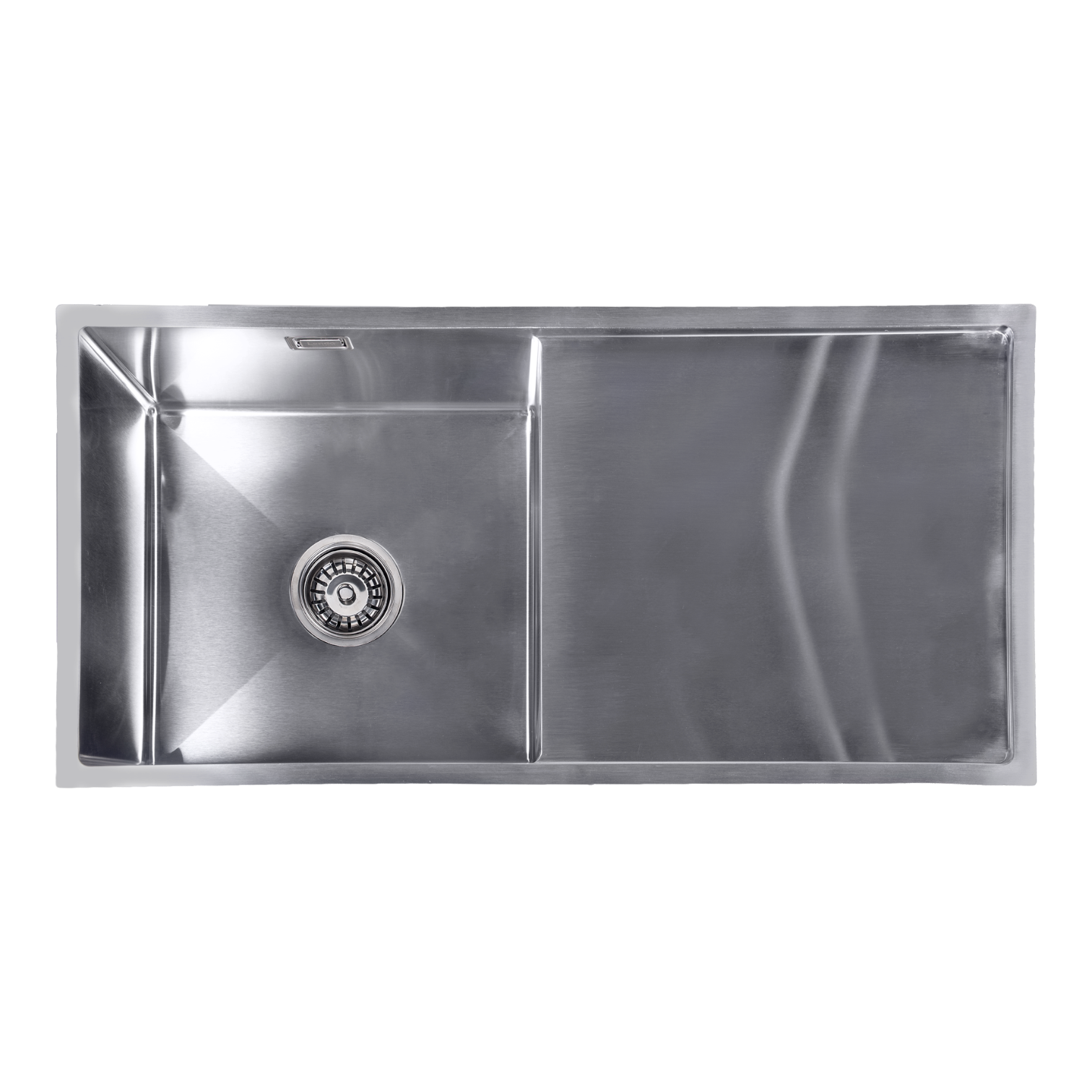 Lendo Online Spoelbak met Afdruipgedeelte 87x44 cm RVS Zilver