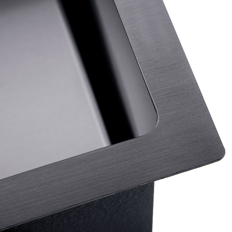 Lendo Online Spoelbak voor keuken roestvrij staal 74x44x20cm, Gootsteen onderkast keukenspoelbak inbouwspoelbak keukenwasbak coating en geluidsabsorberende pads en bevestigingsmaterialen (Antraciet