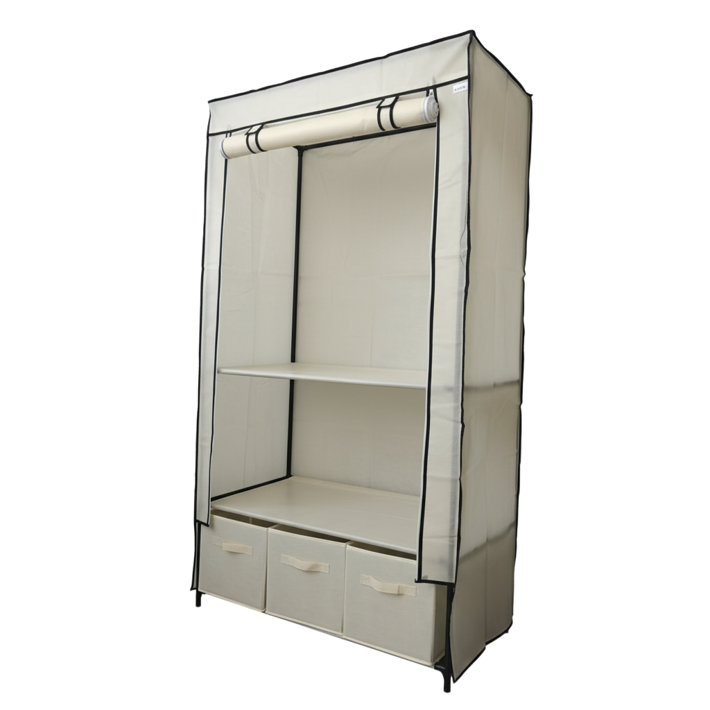 Lendo Online Opvouwbare Kledingkast 90x47x163 cm Crème